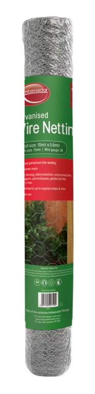Ambassador 5m x 0.6m Galvanised Wire Netting 13mm Mesh product image