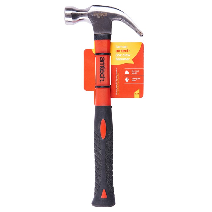 Amtech 8oz (225g) Claw Hammer with Fibreglass Shaft