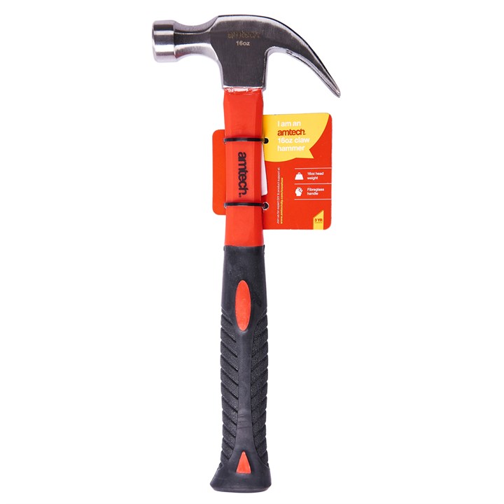 Amtech 16oz (450g) Claw Hammer with Fibreglass Shaft