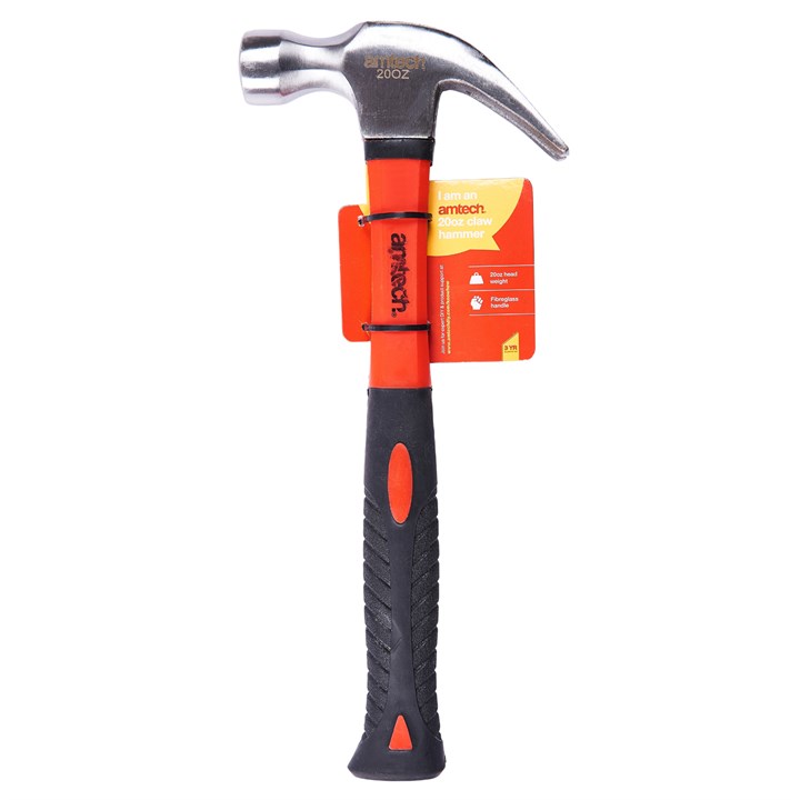 Amtech 20oz (560g) Claw Hammer with Fibreglass Shaft