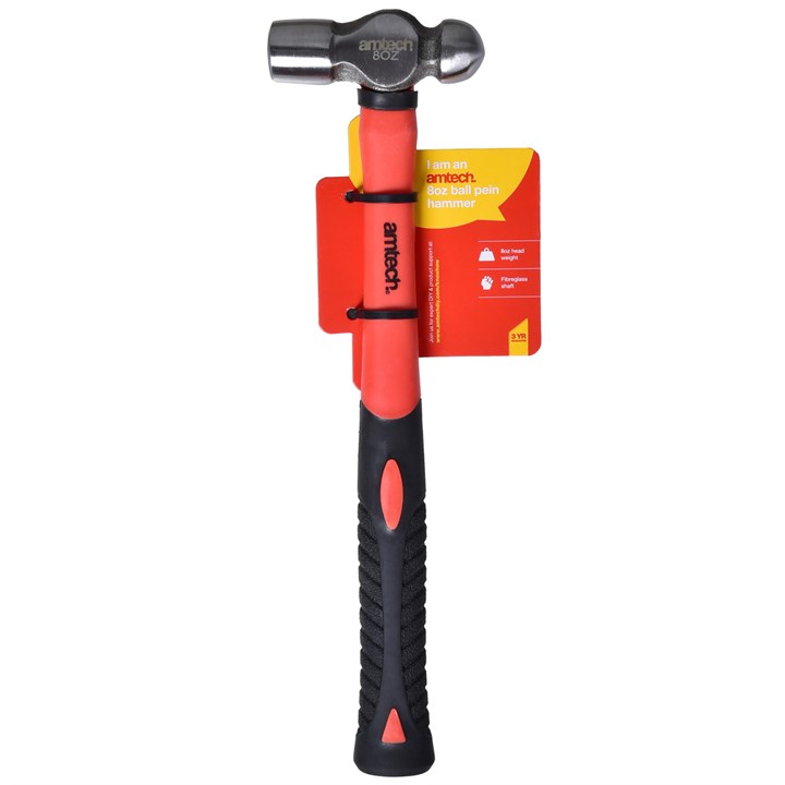 Amtech 8oz (225g) Ball Pein Hammer with Fibreglass Shaft
