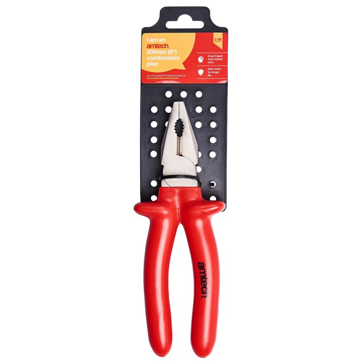 Amtech 200mm (8" ) Combination Plier with Slip Guard Handles