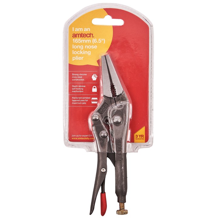 Amtech 165mm (6.5") Long Nose Locking Pliers