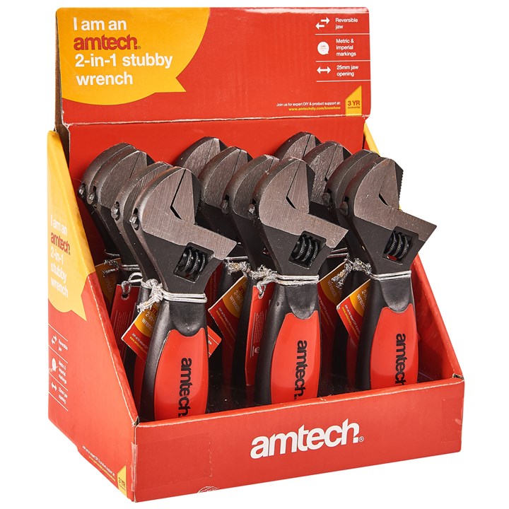 Amtech 2-in-1 Stubby Pipe Wrench/adjustable Wrench