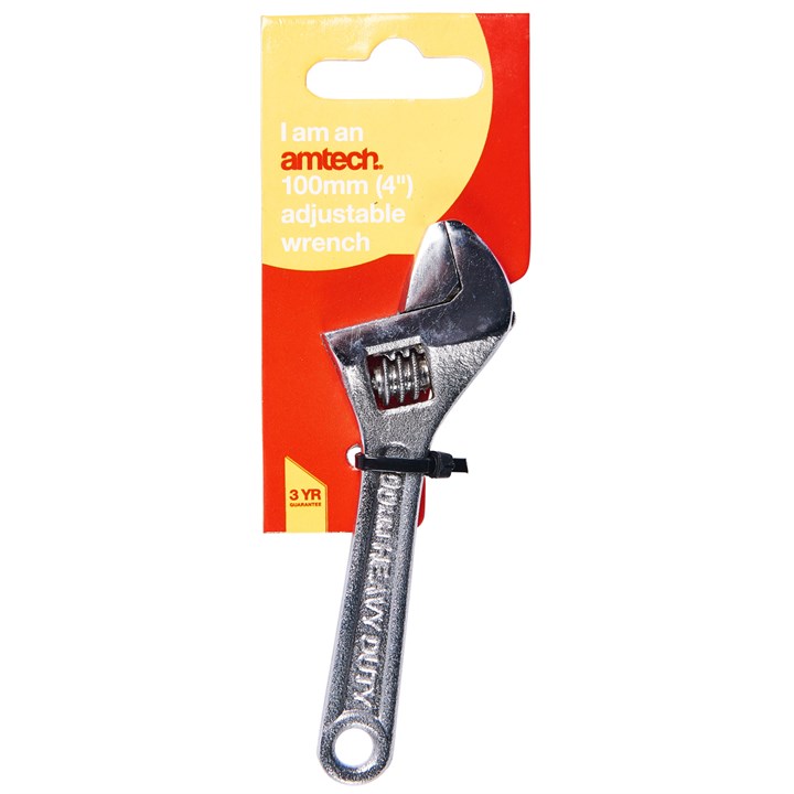 Amtech 100mm (4")Adjustable Wrench with 15mm (1/2") Jaw Opening