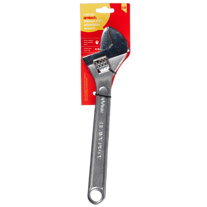 Amtech 300mm (12") Adjustable Wrench with 34mm (1.3") Jaw Opening