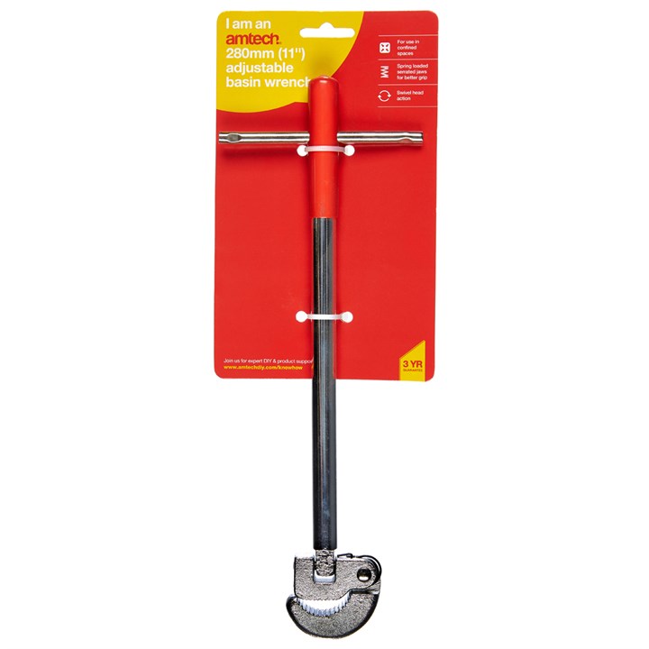 Amtech 280mm (11in) Adjustable Basin Wrench