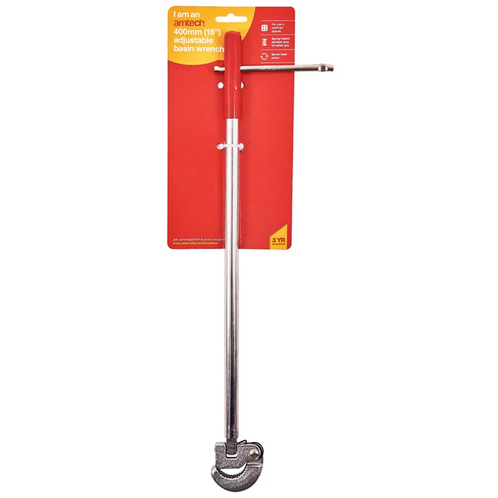 Amtech 400mm (16in) Adjustable Basin Wrench