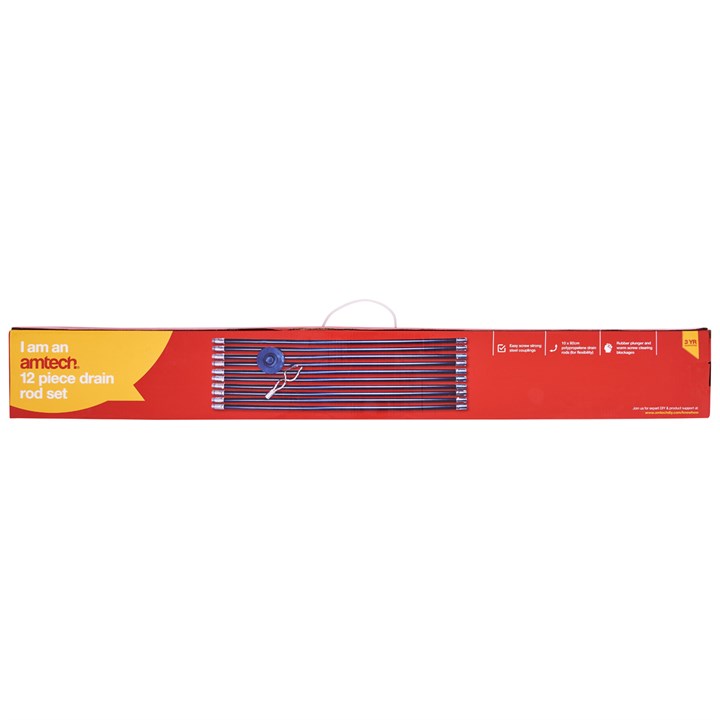 Amtech 12 Piece Drain Rod Set
