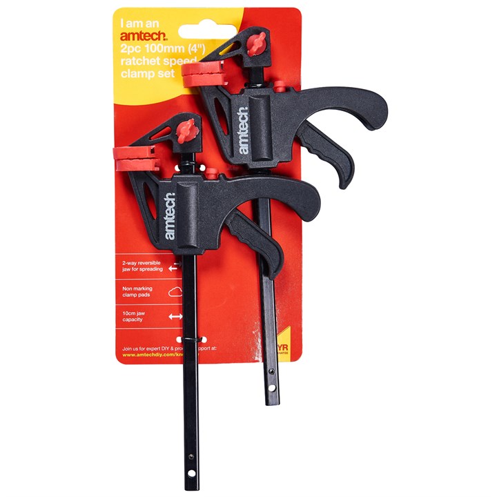 Amtech 2 Piece 100mm (4'') Ratchet Speed Clamp Set