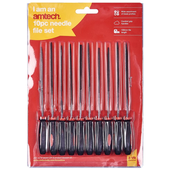 Amtech 10 Piece 140mm (5.5") Needle File Set