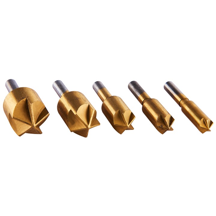 Amtech 5 Piece Titanium-coated Countersink Bit Set