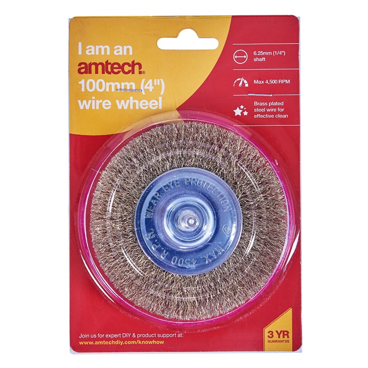 Amtech 100mm (4") Wire Wheel