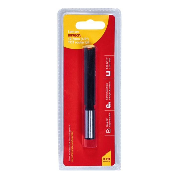 Amtech 12.7mm X 63mm Router Bit with 1/2" Shank