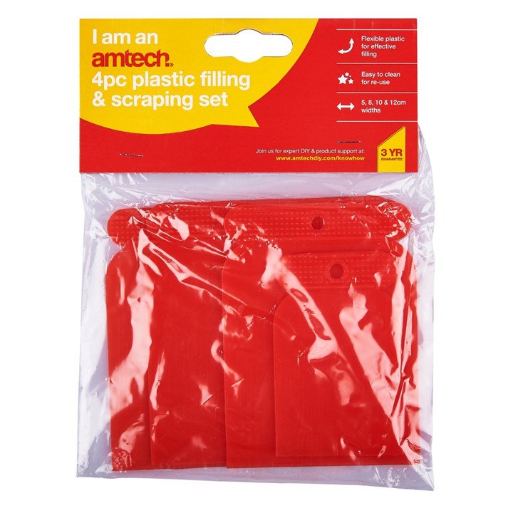 Amtech 4 Piece Plastic Scraper Set