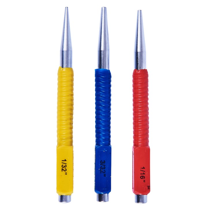 Amtech 3 Piece Colour Coded Nail Punch Set
