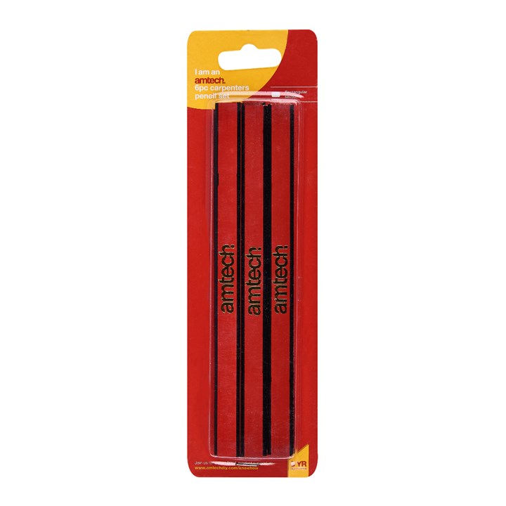 Amtech 6 Piece Hardwood Carpenter's Pencil Set