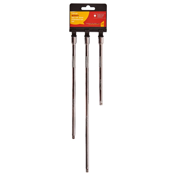 Amtech 3 Piece 6mm (1/4") Extension Bar Set