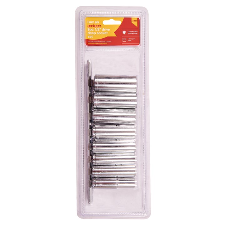 Amtech 8 Piece 1/2 Inch Drive Deep Socket Set