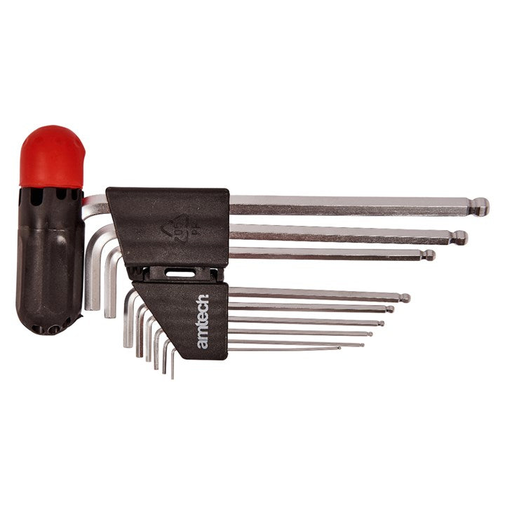 Amtech 9 Piece Extra Long Ball End Hex Key Set