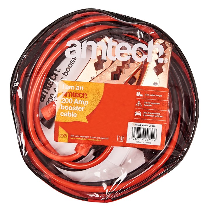 Amtech 200 Amp Booster Cables / Jump Leads