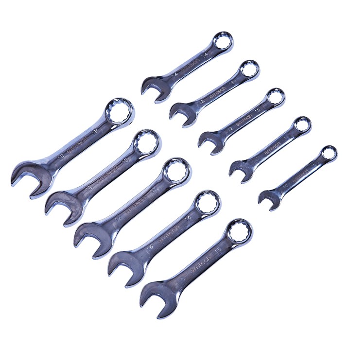 Amtech 10 Piece Stubby Combination Wrench Set