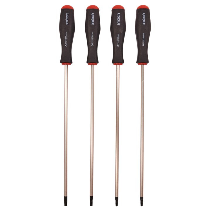 Amtech 4 Piece Long Reach Torx Screwdriver Set