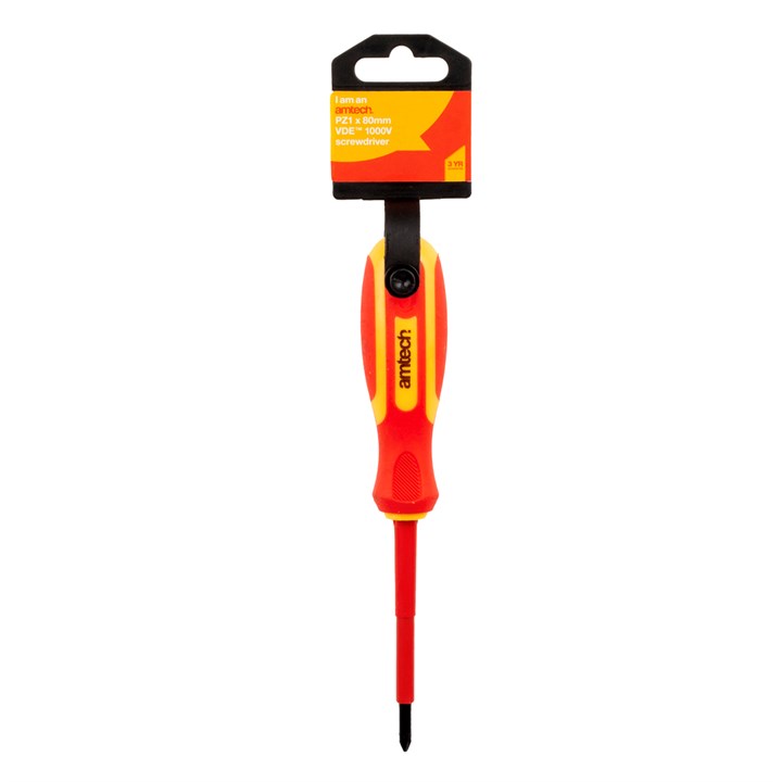 Amtech Pz1 80mm VDE 1000v Electrical Screwdriver – EN IEC 60900 – 1000v Rated