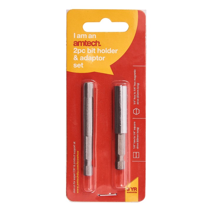 Amtech 2 Piece Bit Holder and Adaptor Set