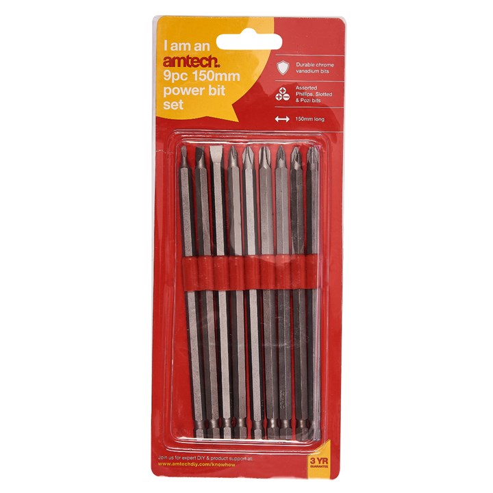 Amtech 9 Piece 150mm Power Bit Set