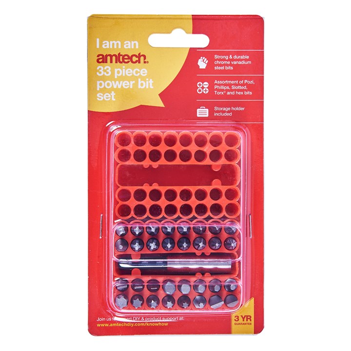 Amtech 33 Piece Power Bit Set
