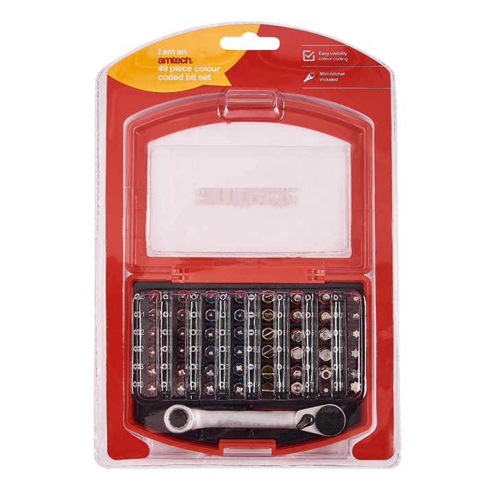 Amtech 49 Piece Colour Coded Bit Set