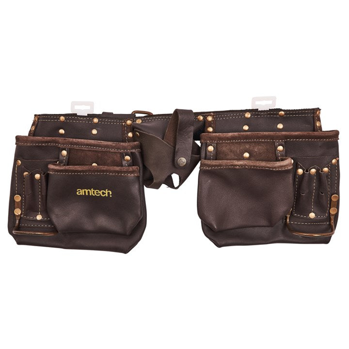 Amtech 12 Pocket Heavy Duty Leather Tool Belt