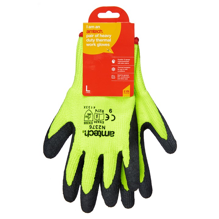Amtech Large (Size 9) Latex Coated Acrylic Gloves