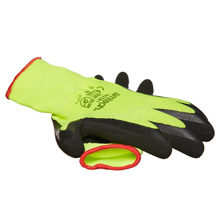 Amtech Large (Size 9) Hi-Vis Rubber Coated Gloves
