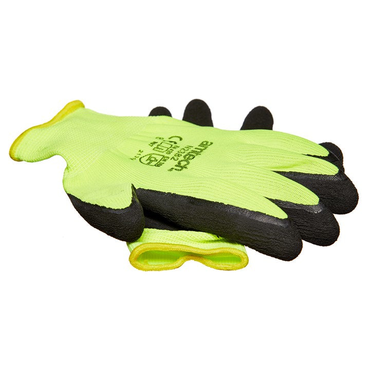 Amtech Medium (Size 8) Hi-Vis Rubber Coated Gloves