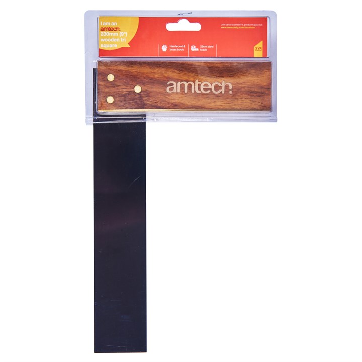 Amtech 230mm (9") Wooden Tri Square