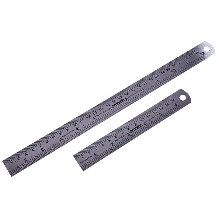 Amtech 2 Piece Steel Ruler Set
