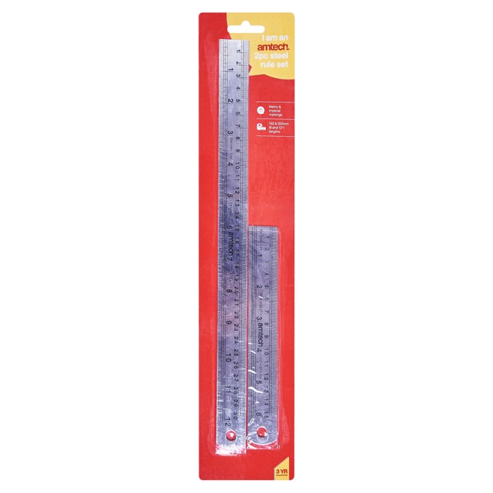 Amtech 2 Piece Steel Ruler Set