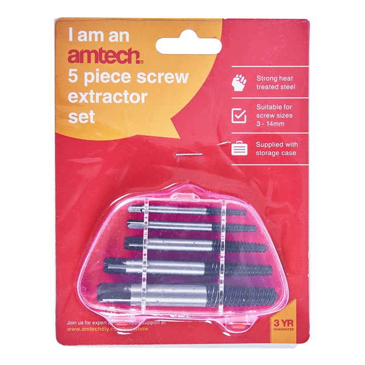 Amtech 5 Piece Screw Extractor Set