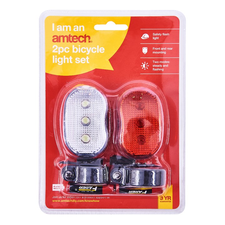 Amtech Bicycle Flash Light Set