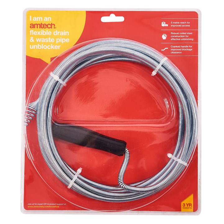 Amtech Flexible Drain and Waste Pipe Unblocker