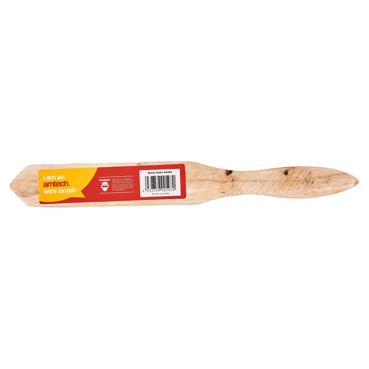 Amtech 4 Row Wire Brush with Wooden Handle