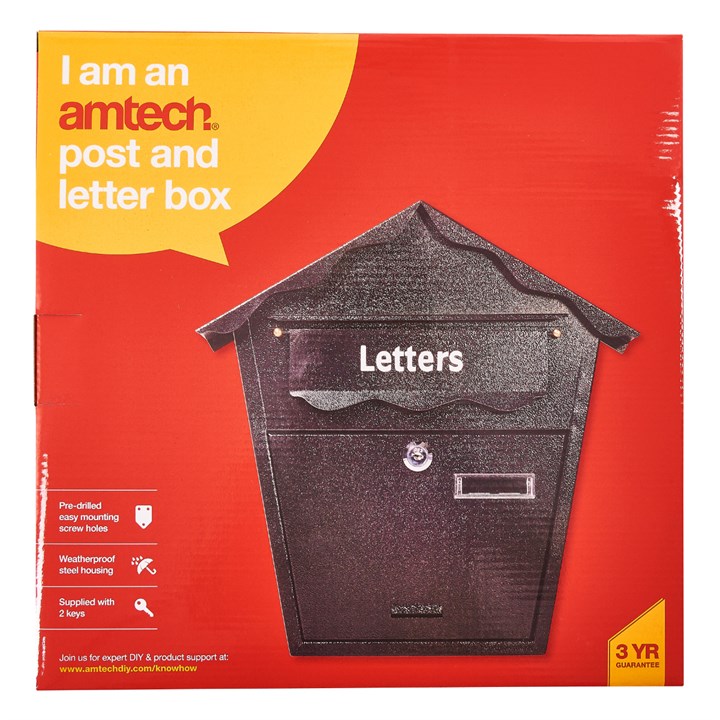 Amtech Post Box - Black product image - image 2