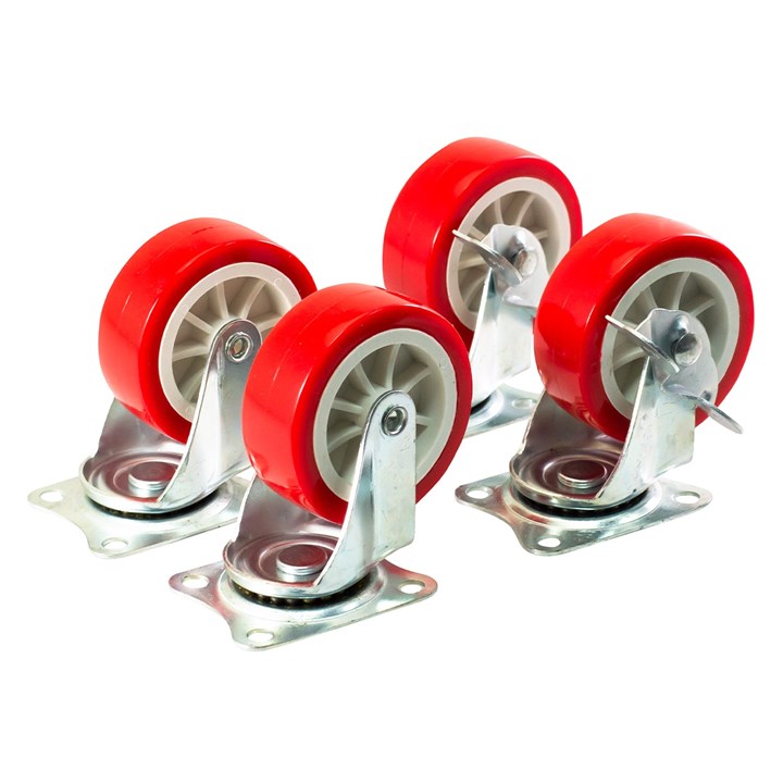 Amtech 4 Piece Swivel Castor Set (200kg Load)