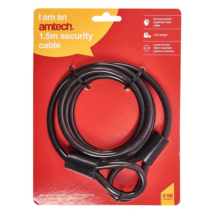 Amtech 150cm (60") X 8mm Heavy Duty Security Cable product image - image 2