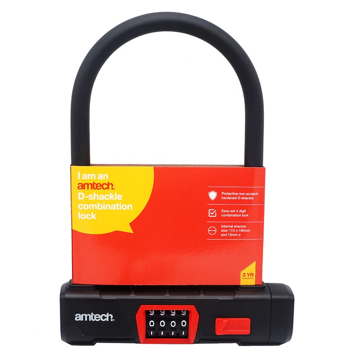 Amtech 12mm D Shackle Combination Lock product image - image 2