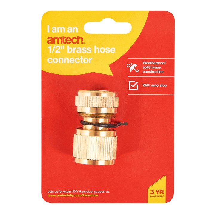 Amtech 13mm (1/2") Brass hose connector product image 2