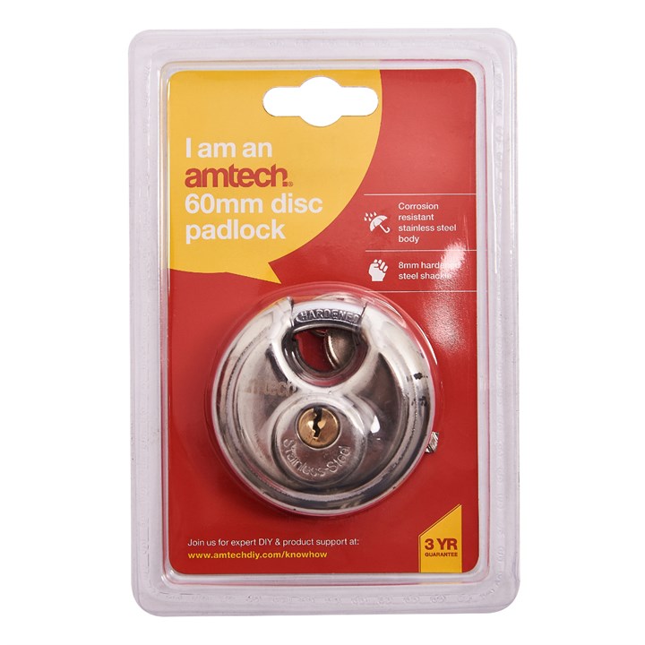 Amtech 60mm Disc Padlock product image - image 2