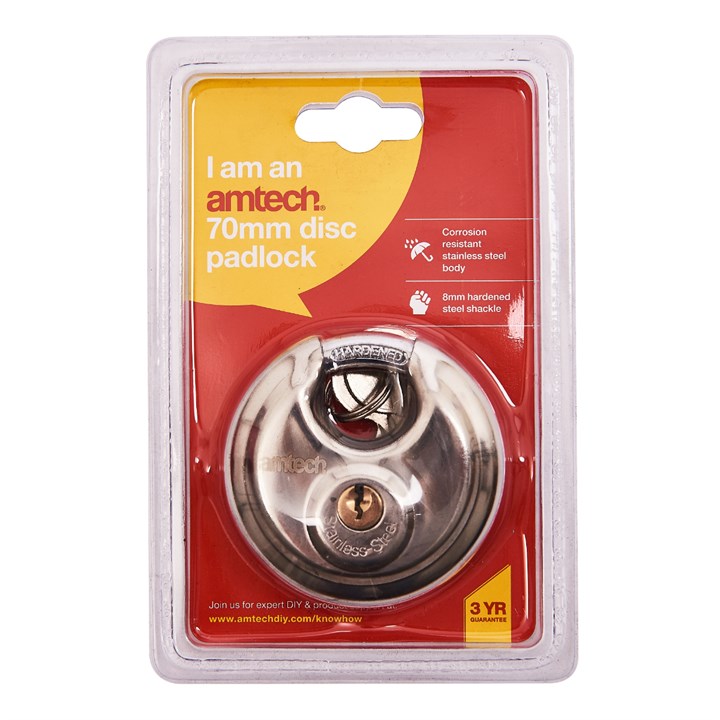 Amtech 70mm Disc Padlock product image - image 2